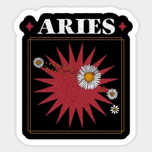 Floral Zodiac: Astrology Sign Aries Sticker